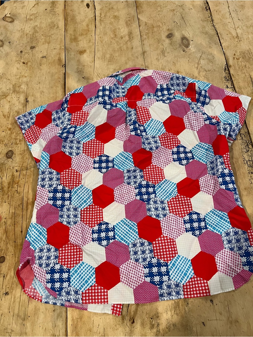 Land’s End print camp shirt, women’s 16P - Picture 3 of 4